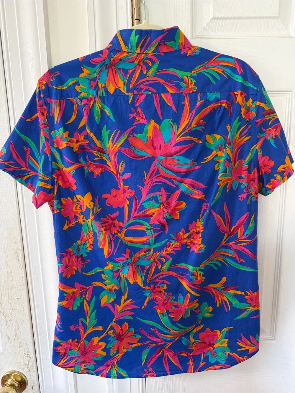J. Crew Short Sleeve Floral Button-Up Shirt - Blue Multi